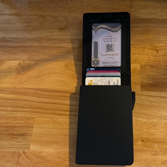 Slim Leather Men's Wallet with Cash Slot, Pop-up Card Slot with ID Window - Picture 5 of 12